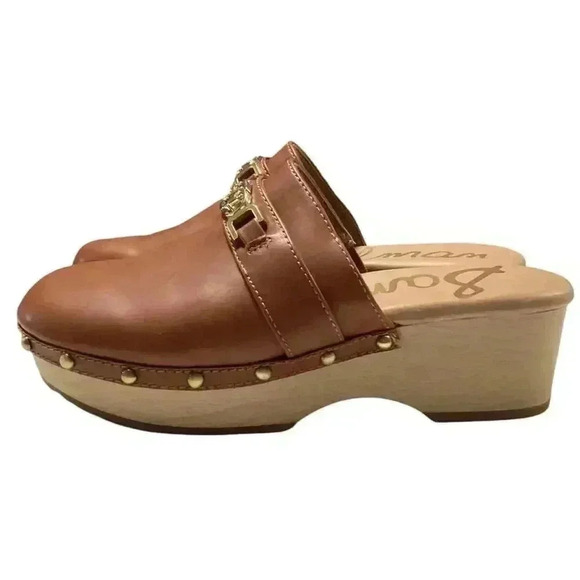 Sam Edelman Mule Clogs Shoes Women 7.5 38 Brown Kaye Vegan Leather Studs NEW - Picture 6 of 9
